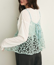 Lunea（ルネア）の「ジャガード花柄シアービスチェ/キャミソール（キャミソール）」