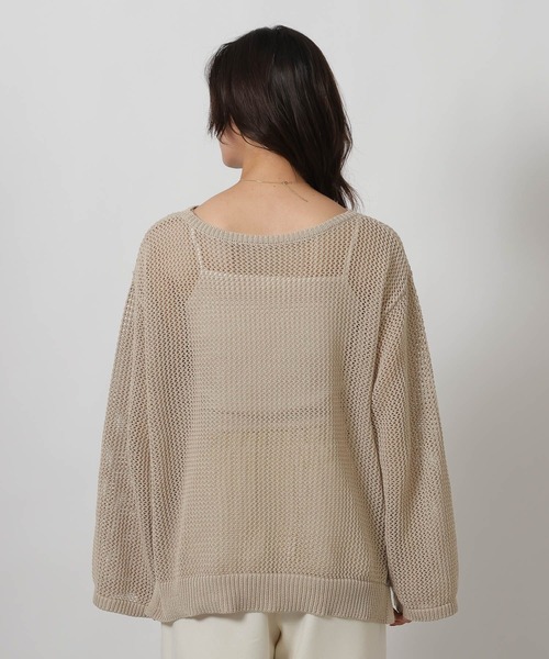 LAKOLE（ラコレ）の「5ゲージ透かし編みボートネックプルオーバー / 643962（ニット/セーター・レディース・レッド/オフホワイト/ベージュ/ブラック・FREE）」の11枚目の写真