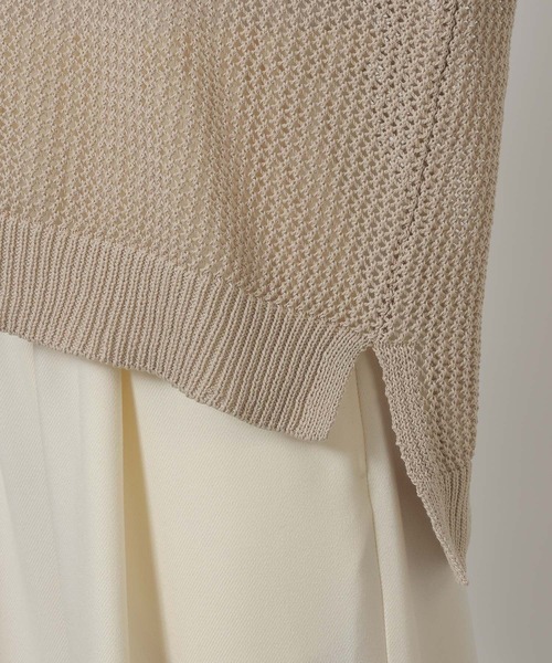 LAKOLE（ラコレ）の「5ゲージ透かし編みボートネックプルオーバー / 643962（ニット/セーター・レディース・レッド/オフホワイト/ベージュ/ブラック・FREE）」の15枚目の写真