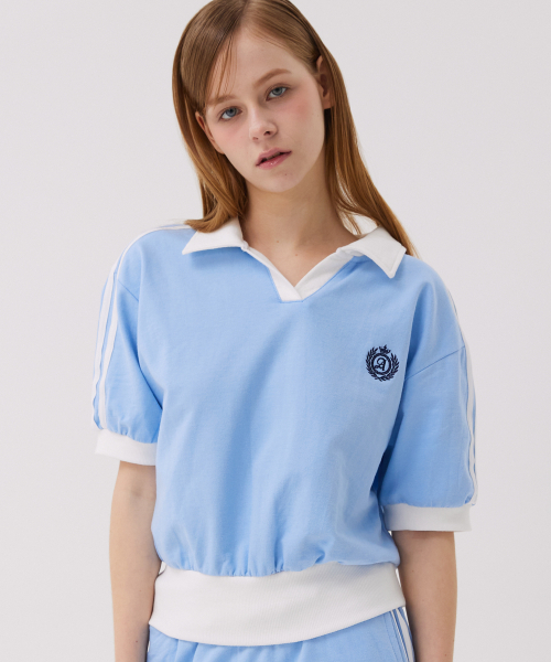 AWESOME STUDIO(オーサムスタジオ)の「スポーティ配色カラー 半袖Tシャツ ブラック(ポロシャツ・レディース・ブラック・FREE)」の5枚目の写真