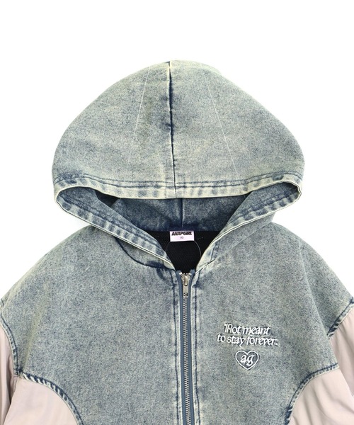 ANAP GiRL(アナップガール)の「キリカエ配色ブルゾン(ブルゾン・キッズ・ブルー/ベージュ・XS/S/M)」の17枚目の写真