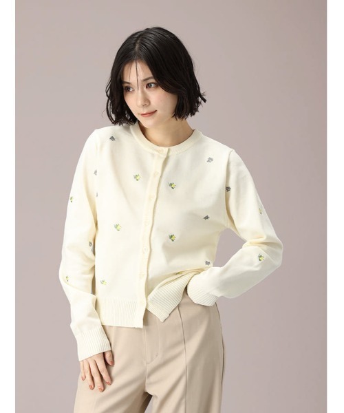 fifth(フィフス)の「フルーツ刺繍クルーネックカーディガン(カーディガン/ボレロ・レディース・ネイビー/アイボリー/ブラウン・M)」の11枚目の写真