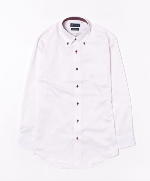 TOKYO SHIRTS（トウキョウシャツ）の「形態安定ノンアイロン ボタンダウン 長袖ビジネスワイシャツ（ビジネスシャツ・メンズ・ピンク・首回り37cm-裄丈80cm/首回り37cm-裄丈84cm/首回り39cm-裄丈80cm/首回り39cm-裄丈84cm/首回り41cm-裄丈82cm/首回り41cm-裄丈86cm/首回り42cm-裄丈82cm/首回り42cm-裄丈86cm/首回り43cm-裄丈82cm/首回り43cm-裄丈86cm）」の6枚目の写真