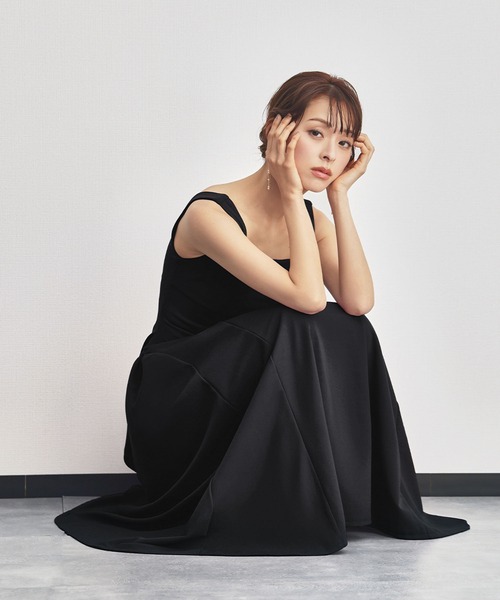 LOWO(ロワ)の「スクエアネックノースリーブロングドレス パーティードレス 発表会 演奏会 お呼ばれ(ドレス・レディース・ホワイト/ボルドー/ブラック・L/M/2L/S)」の17枚目の写真