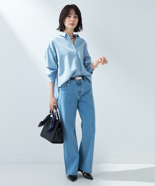INDIVI（インディヴィ）の「【洗える】デニムライクシャツ（シャツ/ブラウス・レディース・ブルー系その他5/サックスブルー系3・38/13/05）」の6枚目の写真