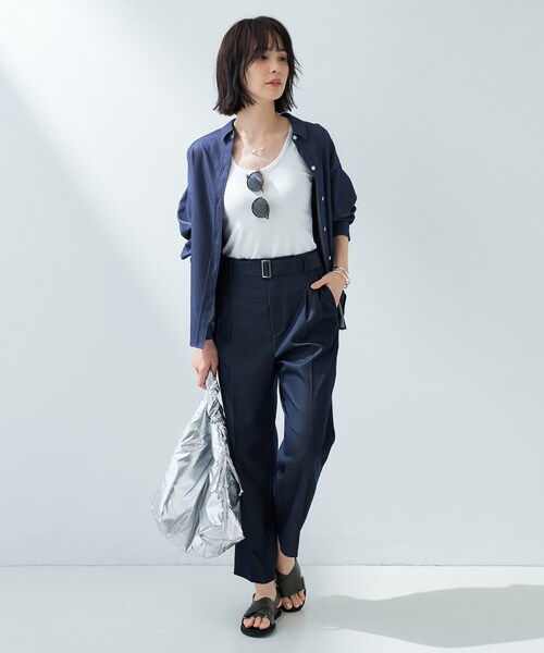 INDIVI（インディヴィ）の「【洗える】デニムライクシャツ（シャツ/ブラウス・レディース・ブルー系その他5/サックスブルー系3・38/13/05）」の10枚目の写真