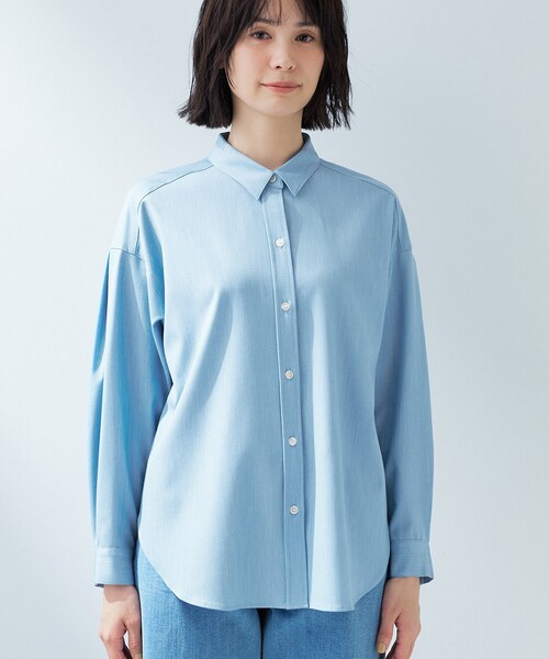 INDIVI（インディヴィ）の「【洗える】デニムライクシャツ（シャツ/ブラウス・レディース・ブルー系その他5/サックスブルー系3・38/13/05）」の12枚目の写真