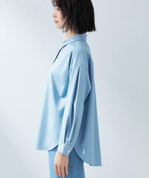 INDIVI（インディヴィ）の「【洗える】デニムライクシャツ（シャツ/ブラウス・レディース・ブルー系その他5/サックスブルー系3・38/13/05）」の13枚目の写真