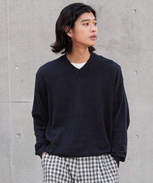RAGEBLUE（レイジブルー）の「Ensemble Highgage Vneck knit アンサンブルVネックニット（ニット/セーター・メンズ・ネイビー/イエロー・LARGE/MEDIUM）」の2枚目の写真