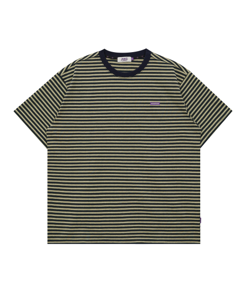 HOODHOOD(フッドフッド)の「ロゴストライプ半袖Tシャツネイビー(Tシャツ/カットソー・レディース・その他・1/2)」の1枚目の写真