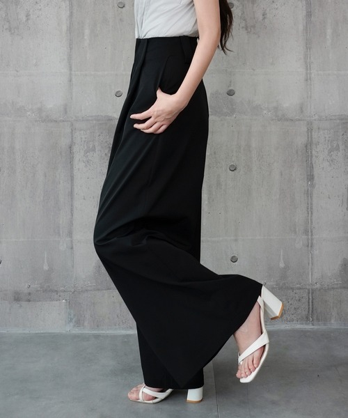 DRESS PLUS(ドレスプラス)の「ワイドパンツ ハイウエスト ボトムス(その他パンツ・レディース・ベージュ/オフホワイト/ブラック・M/L)」の18枚目の写真