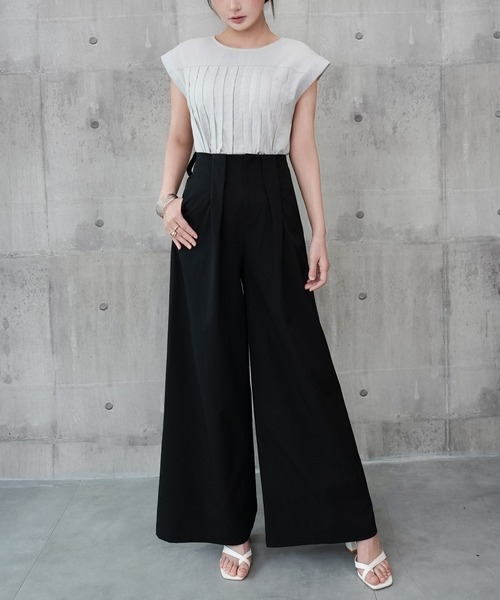 DRESS PLUS(ドレスプラス)の「ワイドパンツ ハイウエスト ボトムス(その他パンツ・レディース・ベージュ/オフホワイト/ブラック・M/L)」の20枚目の写真