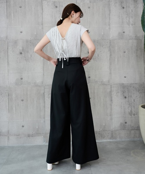 DRESS PLUS(ドレスプラス)の「ワイドパンツ ハイウエスト ボトムス(その他パンツ・レディース・ベージュ/オフホワイト/ブラック・M/L)」の21枚目の写真