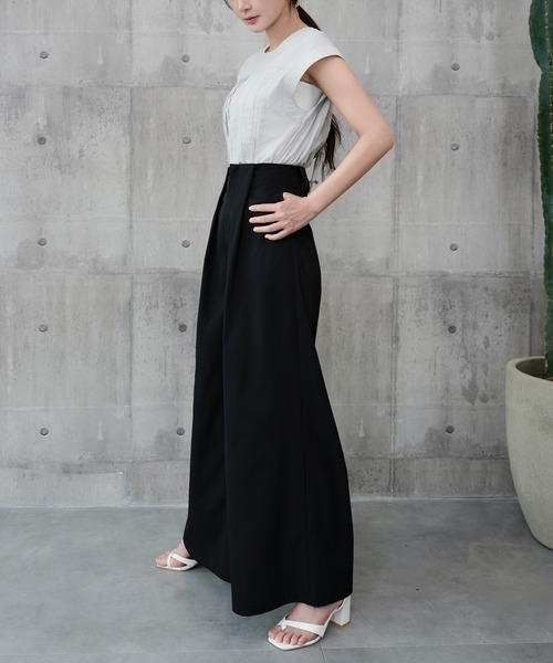 DRESS PLUS(ドレスプラス)の「ワイドパンツ ハイウエスト ボトムス(その他パンツ・レディース・ベージュ/オフホワイト/ブラック・M/L)」の22枚目の写真