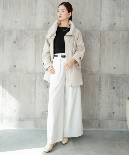 DRESS PLUS(ドレスプラス)の「ワイドパンツ ハイウエスト ボトムス(その他パンツ・レディース・ベージュ/オフホワイト/ブラック・M/L)」の5枚目の写真