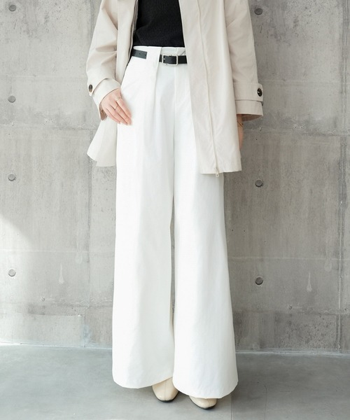 DRESS PLUS(ドレスプラス)の「ワイドパンツ ハイウエスト ボトムス(その他パンツ・レディース・ベージュ/オフホワイト/ブラック・M/L)」の6枚目の写真