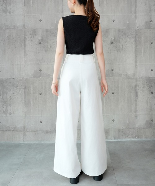 DRESS PLUS(ドレスプラス)の「ワイドパンツ ハイウエスト ボトムス(その他パンツ・レディース・ベージュ/オフホワイト/ブラック・M/L)」の16枚目の写真