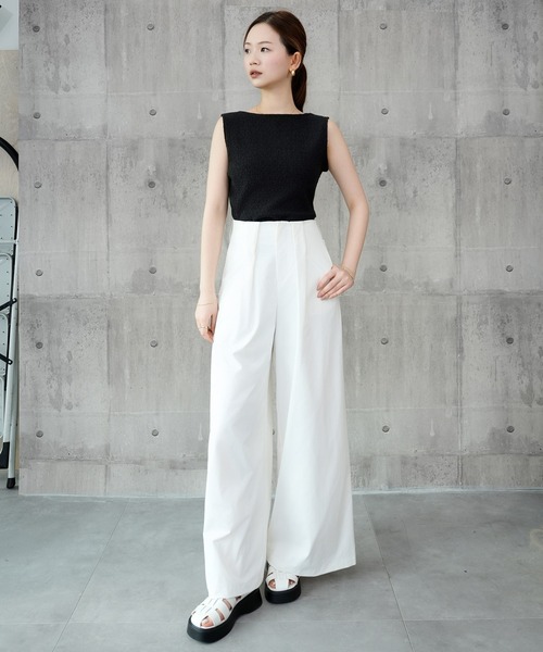 DRESS PLUS(ドレスプラス)の「ワイドパンツ ハイウエスト ボトムス(その他パンツ・レディース・ベージュ/オフホワイト/ブラック・M/L)」の17枚目の写真