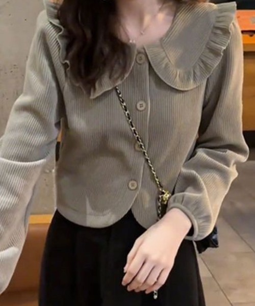 mielu(ミエル)の「ラウンドカラーショートシャツ(シャツ/ブラウス・レディース・ピンク/グレー/ブラック・LARGE/MEDIUM)」の9枚目の写真