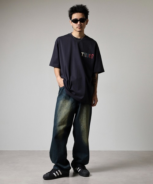 FUNALIVE(ファンアライブ)の「ABETTOR グラインダー加工手書き風「THICS」ロゴSS/T ※数量限定 半袖(Tシャツ/カットソー・メンズ・ホワイト/ブラック・M/L)」の17枚目の写真