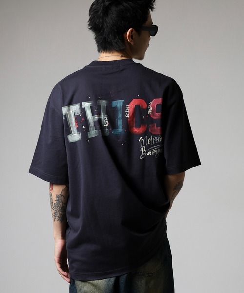 FUNALIVE(ファンアライブ)の「ABETTOR グラインダー加工手書き風「THICS」ロゴSS/T ※数量限定 半袖(Tシャツ/カットソー・メンズ・ホワイト/ブラック・M/L)」の16枚目の写真