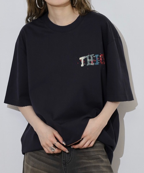 FUNALIVE(ファンアライブ)の「ABETTOR グラインダー加工手書き風「THICS」ロゴSS/T ※数量限定 半袖(Tシャツ/カットソー・メンズ・ホワイト/ブラック・M/L)」の19枚目の写真