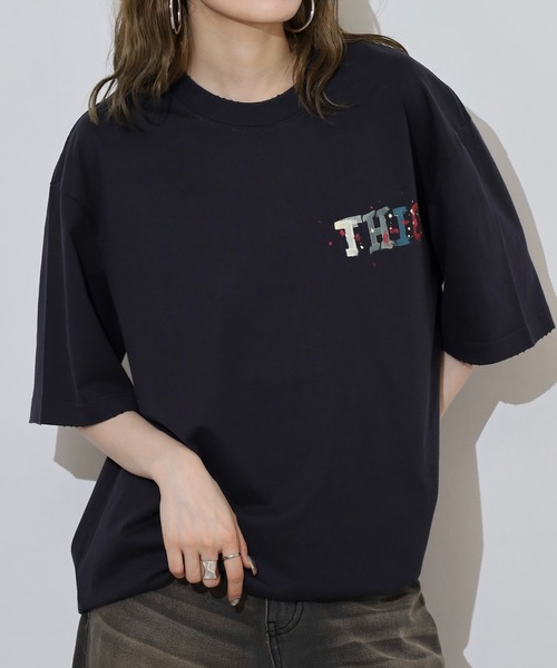 FUNALIVE(ファンアライブ)の「ABETTOR グラインダー加工手書き風「THICS」ロゴSS/T ※数量限定 半袖(Tシャツ/カットソー・メンズ・ホワイト/ブラック・M/L)」の20枚目の写真