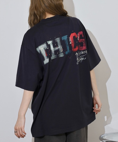 FUNALIVE(ファンアライブ)の「ABETTOR グラインダー加工手書き風「THICS」ロゴSS/T ※数量限定 半袖(Tシャツ/カットソー・メンズ・ホワイト/ブラック・M/L)」の22枚目の写真