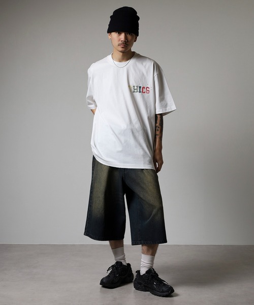 FUNALIVE(ファンアライブ)の「ABETTOR グラインダー加工手書き風「THICS」ロゴSS/T ※数量限定 半袖(Tシャツ/カットソー・メンズ・ホワイト/ブラック・M/L)」の6枚目の写真