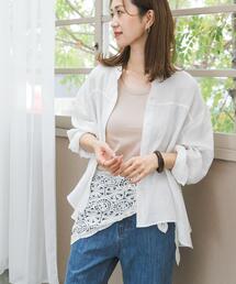 URBAN RESEARCH DOORS | リネンカーブスリーブブラウス(シャツ/ブラウス)