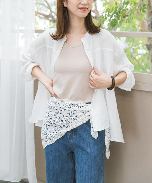 URBAN RESEARCH DOORS（アーバンリサーチドアーズ）の「リネンカーブスリーブブラウス（シャツ/ブラウス・レディース・モカ/イエロー/オフホワイト・FREE）」の7枚目の写真