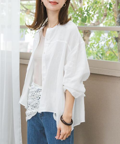 URBAN RESEARCH DOORS（アーバンリサーチドアーズ）の「リネンカーブスリーブブラウス（シャツ/ブラウス・レディース・モカ/イエロー/オフホワイト・FREE）」の8枚目の写真