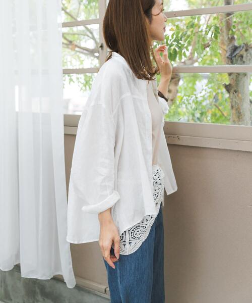 URBAN RESEARCH DOORS（アーバンリサーチドアーズ）の「リネンカーブスリーブブラウス（シャツ/ブラウス・レディース・モカ/イエロー/オフホワイト・FREE）」の9枚目の写真