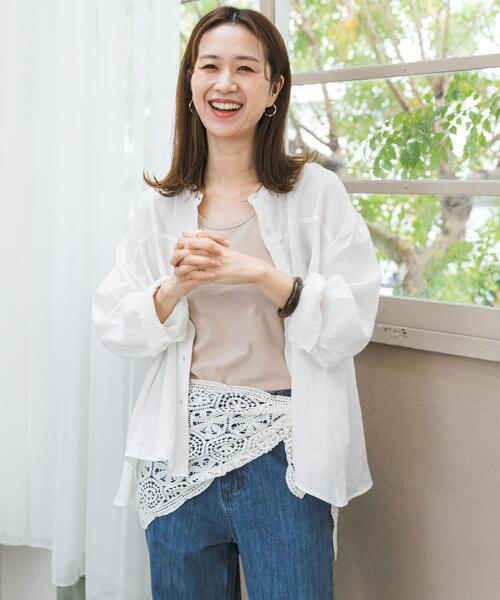 URBAN RESEARCH DOORS（アーバンリサーチドアーズ）の「リネンカーブスリーブブラウス（シャツ/ブラウス・レディース・モカ/イエロー/オフホワイト・FREE）」の10枚目の写真