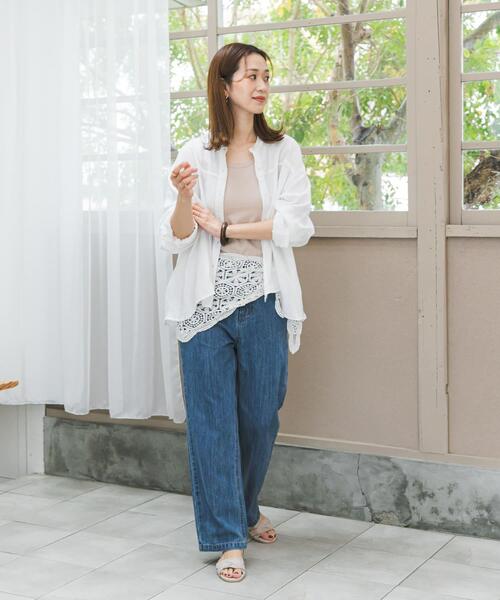 URBAN RESEARCH DOORS（アーバンリサーチドアーズ）の「リネンカーブスリーブブラウス（シャツ/ブラウス・レディース・モカ/イエロー/オフホワイト・FREE）」の13枚目の写真