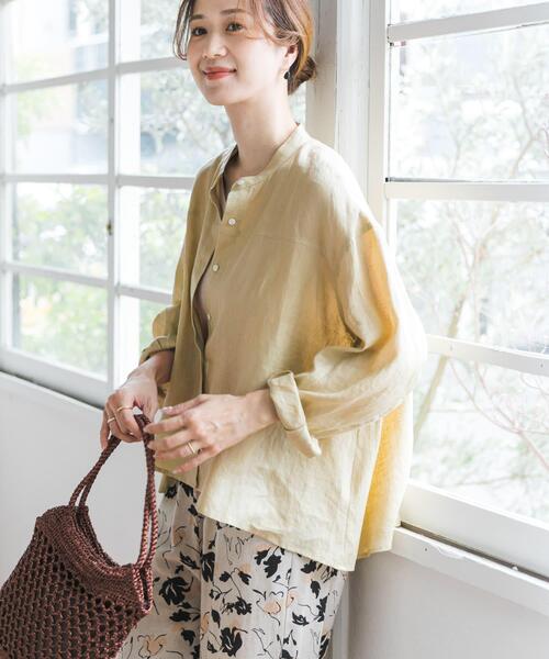 URBAN RESEARCH DOORS（アーバンリサーチドアーズ）の「リネンカーブスリーブブラウス（シャツ/ブラウス・レディース・モカ/イエロー/オフホワイト・FREE）」の16枚目の写真