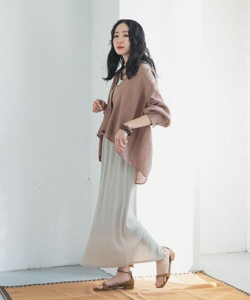 URBAN RESEARCH DOORS（アーバンリサーチドアーズ）の「リネンカーブスリーブブラウス（シャツ/ブラウス・レディース・モカ/イエロー/オフホワイト・FREE）」の4枚目の写真