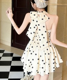 semplice（センプリチェ）の「ドット柄 ハルターネック ワンピース（ワンピース）」
