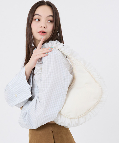 LeSportsac(レスポートサック)の「RUFFLE ZIP HOBO メレンゲレースラッフル(ショルダーバッグ・レディース・ホワイト・FREE)」の1枚目の写真