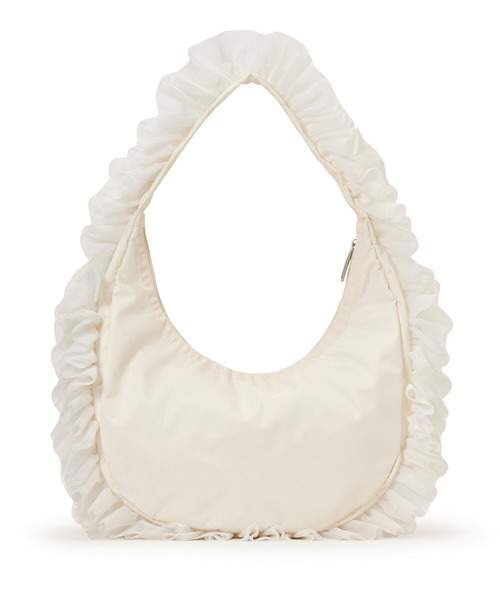 LeSportsac(レスポートサック)の「RUFFLE ZIP HOBO メレンゲレースラッフル(ショルダーバッグ・レディース・ホワイト・FREE)」の6枚目の写真