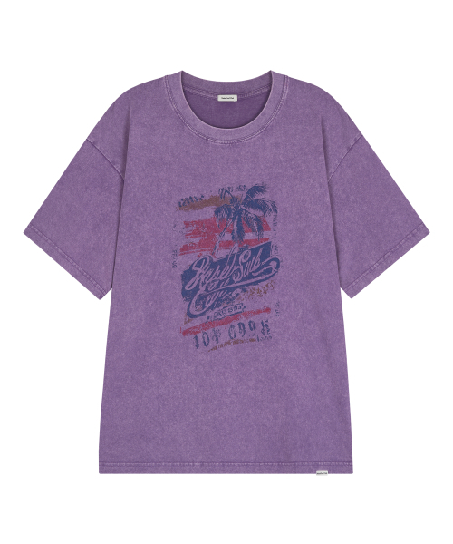 NAKED SURF CLUB(ネイキッドサーフクラブ)の「ヴィンテージパームツリーオーバーサイズTシャツ (パープル)(Tシャツ/カットソー・レディース・その他・FREE)」の2枚目の写真