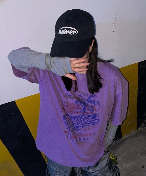NAKED SURF CLUB(ネイキッドサーフクラブ)の「ヴィンテージパームツリーオーバーサイズTシャツ (パープル)(Tシャツ/カットソー・レディース・その他・FREE)」の11枚目の写真