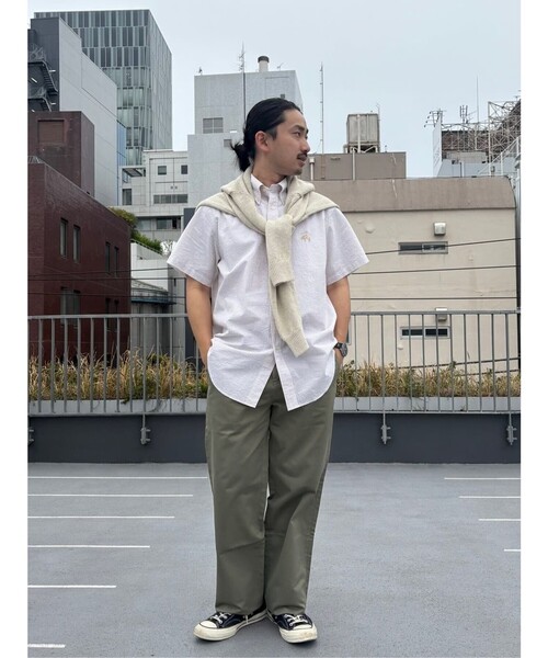 BROOKS BROTHERS(ブルックスブラザーズ)の「◆オンラインストア限定◆ コットン ビッグGFロゴ シアサッカー ショートスリーブ カジュアルシャツ Traditional Fit(シャツ/ブラウス・メンズ・ホワイト/ベージュ・LARGE/MEDIUM/SMALL/X-LARGE)」の10枚目の写真