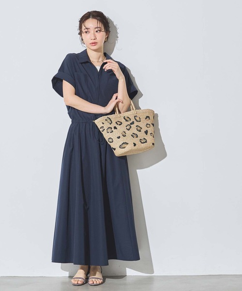 Gready Brilliant（グレディブリリアン）の「コットン混ドロストシャツワンピ（ワンピース・レディース・キャメル/ネイビー・36/38）」の6枚目の写真