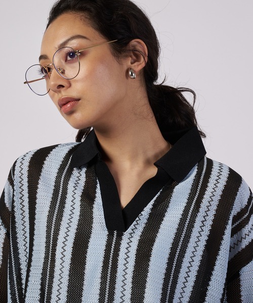 Eddie Bauer（エディーバウアー）の「オープン ジョニー Tシャツ（ポロシャツ・レディース・オフホワイト/ライトブルー/ベージュ・S/M/L）」の9枚目の写真