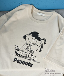 限定展開　別注/PEANUTS/ピーナッツ 前後1コマプリント半袖Tシャツ