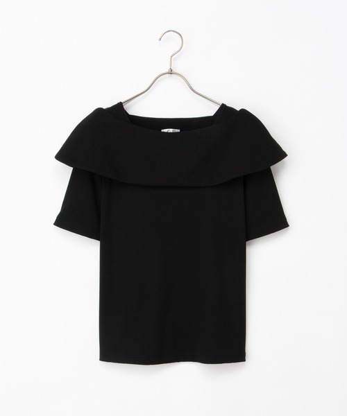 Honeys(ハニーズ)の「【ハニさら・接触冷感・UVカット】オフショル風トップス(Tシャツ/カットソー・レディース・アイボリー/サックスブルー/ブラック/レッド・3L/L/LL/M/S)」の21枚目の写真
