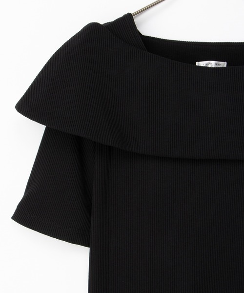 Honeys(ハニーズ)の「【ハニさら・接触冷感・UVカット】オフショル風トップス(Tシャツ/カットソー・レディース・アイボリー/サックスブルー/ブラック/レッド・3L/L/LL/M/S)」の20枚目の写真