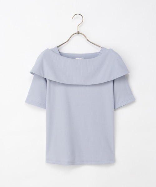 Honeys(ハニーズ)の「【ハニさら・接触冷感・UVカット】オフショル風トップス(Tシャツ/カットソー・レディース・アイボリー/サックスブルー/ブラック/レッド・3L/L/LL/M/S)」の19枚目の写真