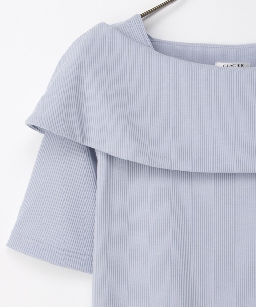 Honeys(ハニーズ)の「【ハニさら・接触冷感・UVカット】オフショル風トップス(Tシャツ/カットソー・レディース・アイボリー/サックスブルー/ブラック/レッド・3L/L/LL/M/S)」の18枚目の写真